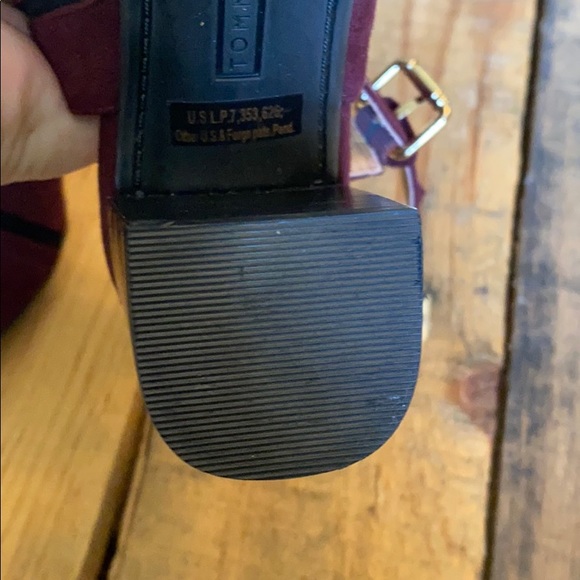 NWB Tommy Hilfiger Relita 2 Burgundy Slingbacks Peep Toe Heeled Shoes - Picture 8 of 11